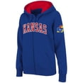 thumbnail image 1 of Women's Stadium Athletic Royal Kansas Jayhawks Arched Name Full-Zip Hoodie, 1 of 3