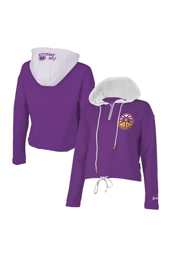 Women's Stadium Essentials Purple Los Angeles Sparks Game Plan Quarter-Zip Hoodie