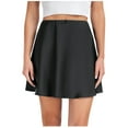 thumbnail image 1 of Women's Stain Silk Mini Skirts High Waisted Half Slips Underskirt Casual A-Line Summer Short Party Skirts, 1 of 7