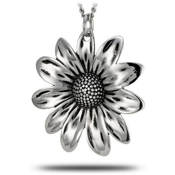 Women's Stainless Steel 11 Petal Larger Flower Necklace- Proverbs 4:23 by Shields of Strength