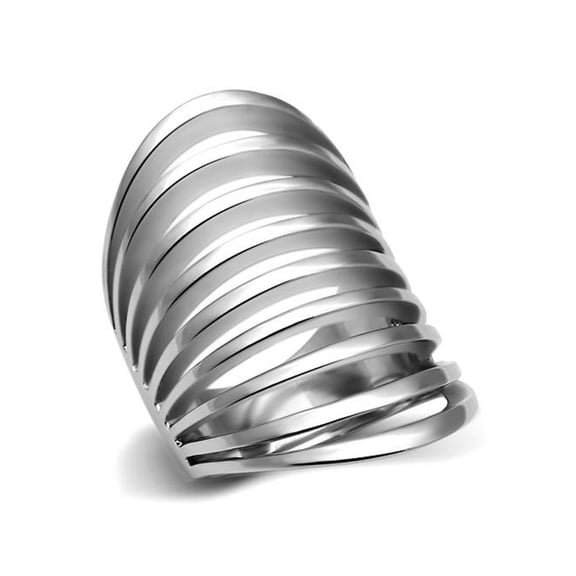 Women's Stainless Steel 316 High Polished 33mm Wide Fashion Ring Size 10