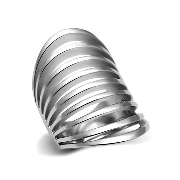 Women's Stainless Steel 316 High Polished 33mm Wide Fashion Ring Size 10