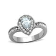 thumbnail image 1 of Women's Stainless Steel 316 Pear Cut 1.08 Carat Zirconia Halo Engagement Ring Size 8, 1 of 5