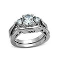 thumbnail image 1 of Women's Stainless Steel 316 Round 2.5 Ct Zirconia Engagement Wedding Ring Set Size 9, 1 of 5