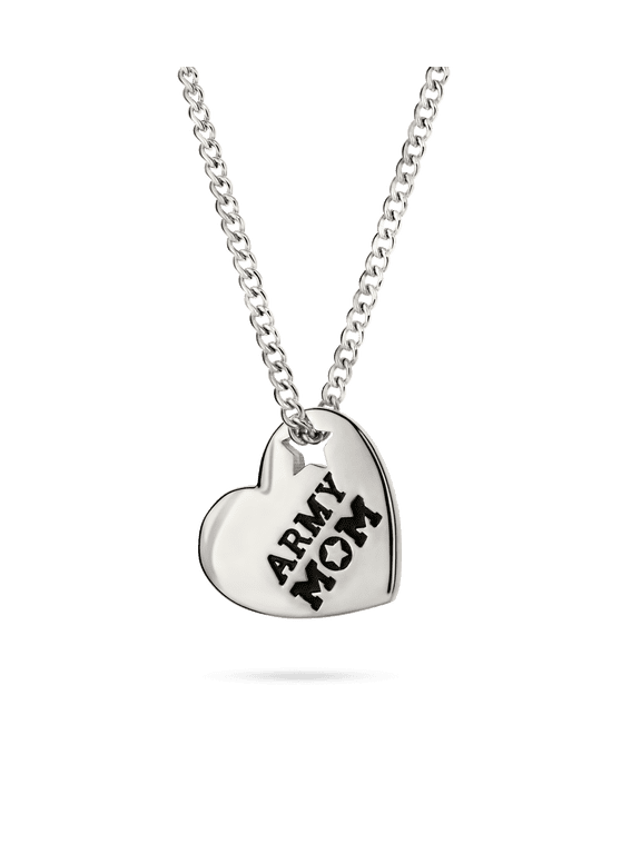 Women's Stainless Steel Army Mom Necklace-1 Cor 13:7-8 by Shields of Strength