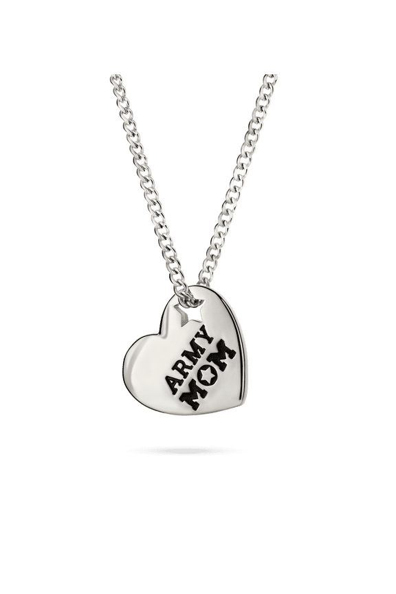 Women's Stainless Steel Army Mom Necklace-1 Cor 13:7-8 by Shields of Strength