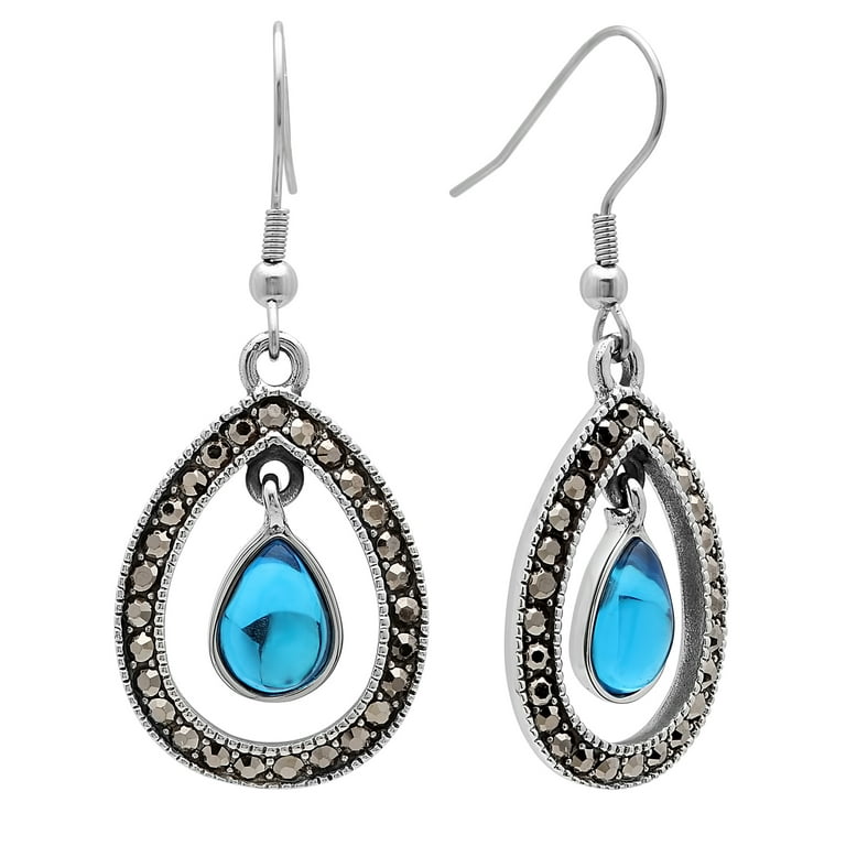 Blue hotsell metal earrings
