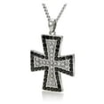 thumbnail image 1 of Women's Stainless Steel Cross with Crystals Necklace - 1 Peter 5:7 by Shields of Strength, 1 of 4