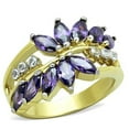 thumbnail image 1 of Women's Stainless Steel Engagement Ring with AAA Amethyst Cubic Zirconia - Size 5, 1 of 5