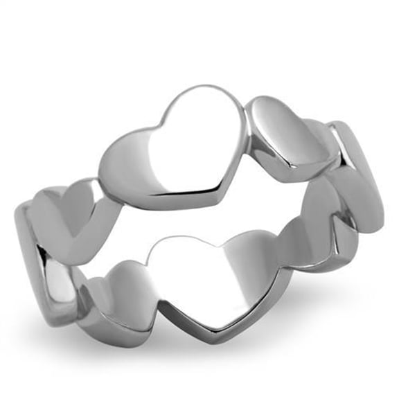 Women's Stainless Steel Engagement Ring with No Stone in No Stone - Size 8