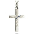 thumbnail image 1 of Women's Stainless Steel Flag Cross with Thin Blue Line Necklace Inscribed with Proverbs 30:5 Bible Verse - Christian Jewelry by Shields of Strength, 1 of 4