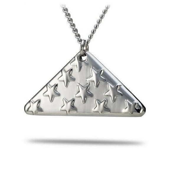 Women's Stainless Steel Folded Flag Necklace-John 15:13 by Shields of Strength
