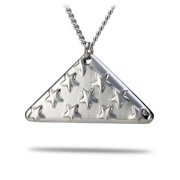Women's Stainless Steel Folded Flag Necklace-John 1513 by Shields of Strength