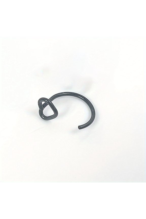 Women's Stainless Steel Heart-Shaped Nose Stud, Multi-Color Lip & Earring Jewelry, No Gemstone, Durable Daily Wear