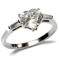 thumbnail image 1 of Women's Stainless Steel High polished CZ Clear 2.40(g) Engagement Ring, 1 of 2