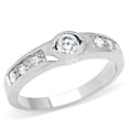 thumbnail image 1 of Women's Stainless Steel High polished CZ Clear 3.00(g) Engagement Ring, 1 of 2
