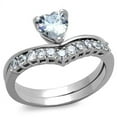 thumbnail image 1 of Women's Stainless Steel High polished CZ Clear 3.46(g) Engagement Ring, 1 of 4