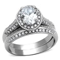 thumbnail image 1 of Women's Stainless Steel High polished CZ Clear 4.20(g) Engagement Ring, 1 of 4