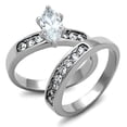 thumbnail image 1 of Women's Stainless Steel High polished CZ Clear 5.90(g) Engagement Ring, 1 of 4