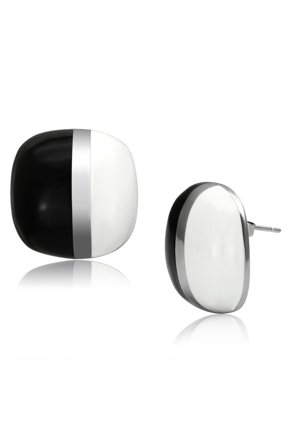 Women's Stainless Steel High polished Epoxy Multicolor Stud Earrings