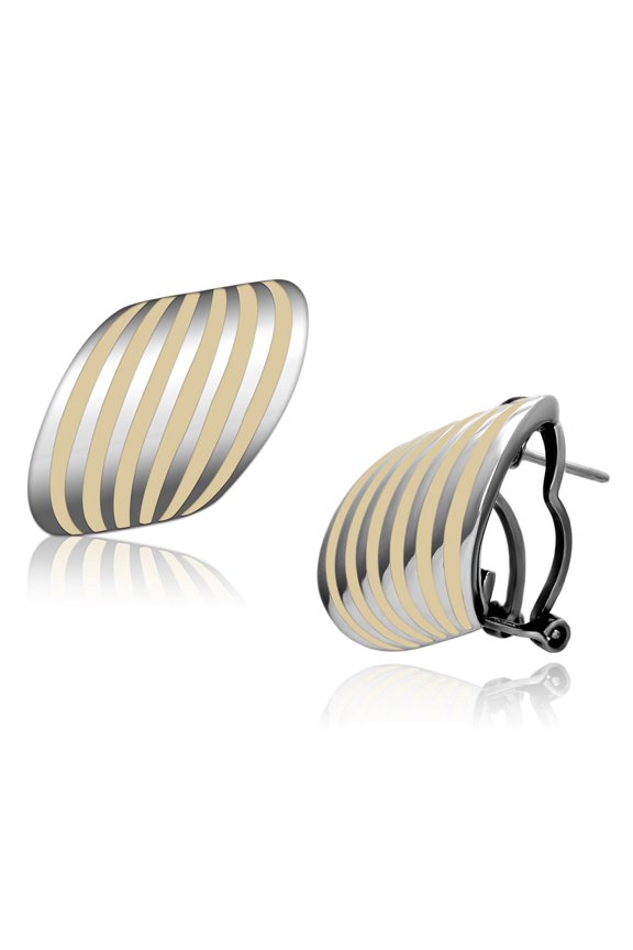 Women's Stainless Steel High polished Epoxy Orange Easter Earrings