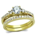 thumbnail image 1 of Women's Stainless Steel IP Gold CZ Clear 3.50(g) Engagement Ring, 1 of 2
