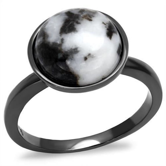Women's Stainless Steel Light Black Hematite Multicolor 4.10(g) Engagement Ring