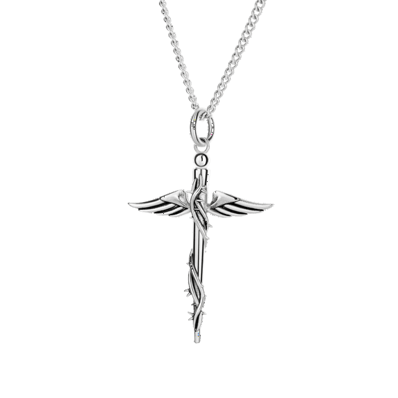 Women's Stainless Steel Medical Cross Necklace- Proverbs 17:22 by Shields of Strength