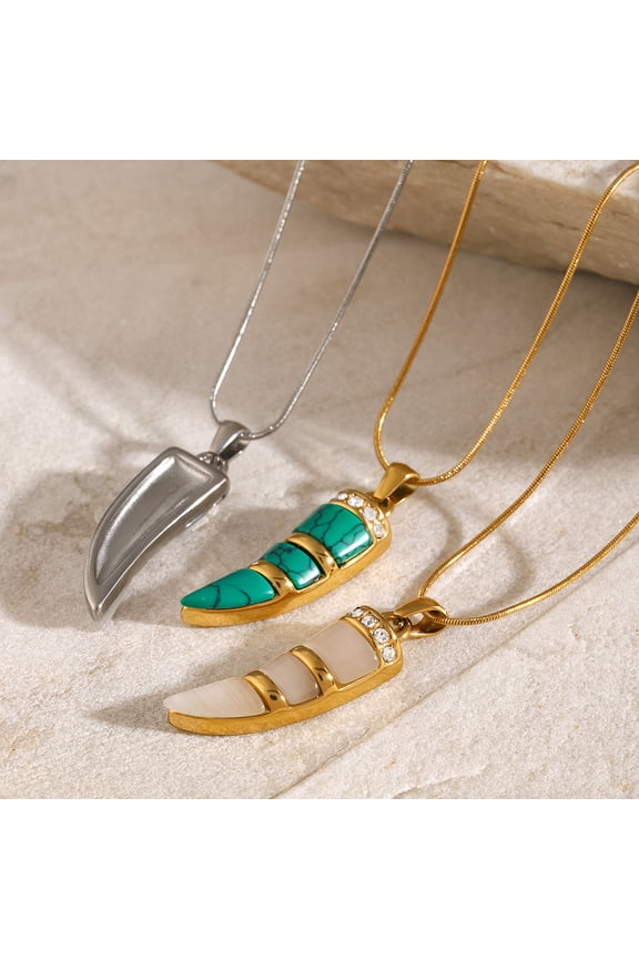 Women's Stainless Steel Necklace Special-interest Design Ivory