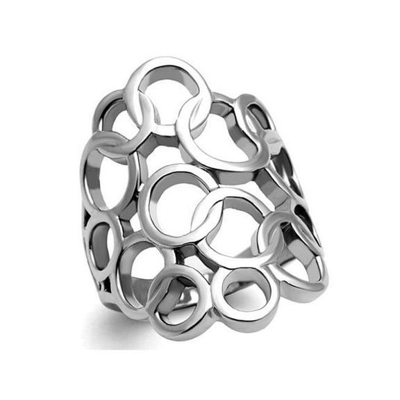 Women's Stainless Steel Ring 316 High Polished Wide Band Fashion Ring Size 8