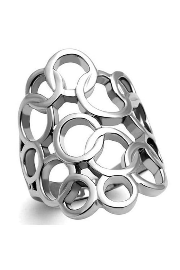 Women's Stainless Steel Ring 316 High Polished Wide Band Fashion Ring Size 8