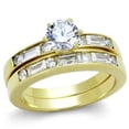 thumbnail image 1 of Women's Stainless Steel Two-Tone IP Gold 5.60(g) CZ Clear Ring Set, 1 of 4