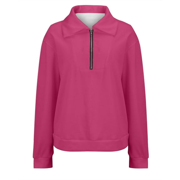 Women's Stand Collar Half Zip Sleeveless Fleece Sweatshirt, Lightweight Breathable Pullover for Daily Comfort, Lounge at Home, Gym Sessions, Casual Outings, and Easy Layering in All Seasons Hot Pink