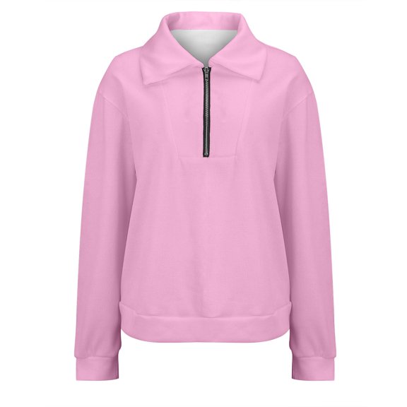 Women's Stand Collar Half Zip Sleeveless Fleece Sweatshirt, Lightweight Breathable Pullover for Daily Comfort, Lounge at Home, Gym Sessions, Casual Outings, and Easy Layering in All Seasons Pink L