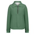 thumbnail image 1 of Women's Stand Collar Half Zip Sleeveless Fleece Sweatshirt, Lightweight Breathable Pullover for Daily Comfort, Lounge at Home, Gym Sessions, Casual Outings, and Easy Layering in All Seasons Green L, 1 of 8