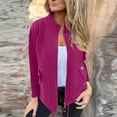 thumbnail image 1 of Women's Stand Collar Jackets Fashion Solid Color Casual Zipper Suede Coats Long Sleeve Casual Outwear Jacket Coat for Lady M, 1 of 3