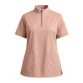thumbnail image 1 of Women's Stand Collar Scrub Top with Zipper Front – Soft Stretch Breathable Fabric with Multiple Pockets Complexion 3XL, 1 of 5