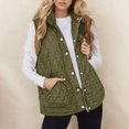 thumbnail image 1 of Women's Stand Collar Sleeveless Vest, Quilted Zip Up Vest, Lightweight Puffer Vest, Warm Winter Vest Top, Casual Outerwear Vest, Pocket Detail Sleeveless Jacket Camouflage, 1 of 9