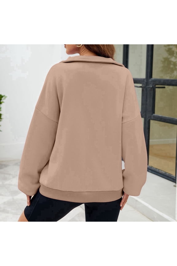Women's Stand Collar Solid Color Hoodie Pocket Zipper Casual Loose Fashion Top Cute Sweatshirts Women Alien Hoodies Women Fall Outfits Women Girls Softball Warm up Jackets Comfy Womens Sweatshirts