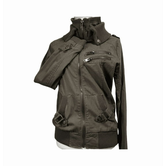 Women’s Stand Collar Washed Jacket, Fashion Casual Zip-Up Outerwear Coat, Lightweight Relaxed Fit Daily Wear Jacket for Commuting and Everyday Style