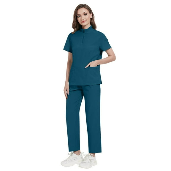 Women's Stand Collar Work Uniform Set - Modern, Comfortable, and Professional Outfit for Various Work Environments