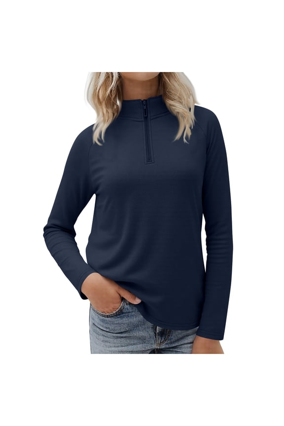 Women's Stand Collar Zip Jacket Lightweight Fleece-Lined Long Sleeve with Pockets Street Style Casual Winter Warm Outerwear