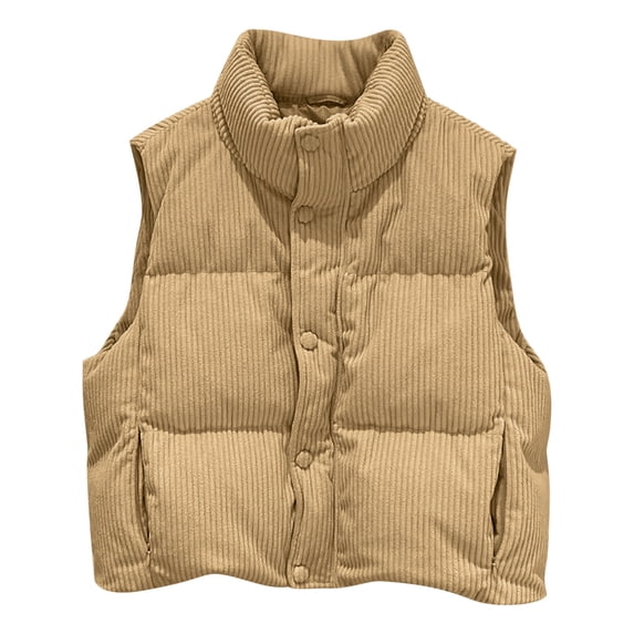 Women's Stand Up Collar Sleeveless Casual Jacket With Pockets For Everyday Layering And Outdoor Style