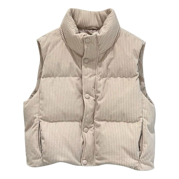 Women's Stand Up Collar Sleeveless Casual Jacket With Pockets For Everyday Layering And Outdoor Style