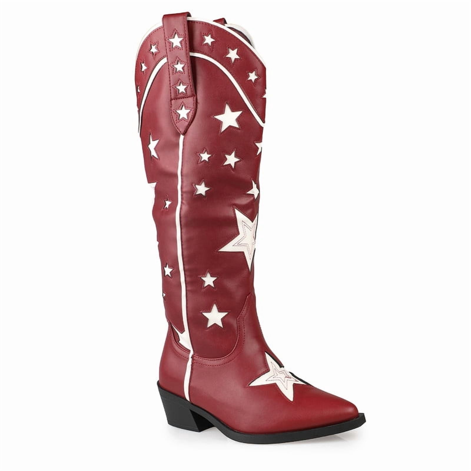 Women’s Star Details Knee High Western Boots
