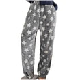 thumbnail image 1 of Women's Star Print Plush Pajama Pants: Fluffy Fleece Lounge Bottoms with Pockets - Fuzzy Warm Sleepwear & Loungewear Essential, 1 of 5