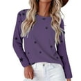 thumbnail image 1 of Women's Star Print Round Neck Long Sleeve Sweatshirt, Loose Fit Casual Pullover Top with Five-Point Star Pattern for Daily Wear, Street Fashion and All Season Comfort Purple XXXL, 1 of 8