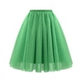 thumbnail image 1 of Women's Star Spring/Summer High Waist Puff Skirt Cake Half Length Skirt Mesh Yarn Skirt Green Xl, 1 of 2