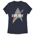 thumbnail image 1 of Women's Star Trek Enterprise Starfleet Rainbow Streak  Graphic Tee Navy Blue Medium, 1 of 4