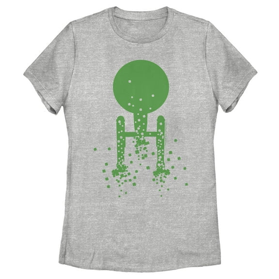 Women's Star Trek St. Patrick's Enterprise Clover Fill Graphic Tee Athletic Heather Small